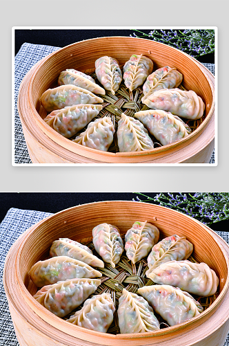 水饺蒸饺美食摄影图片