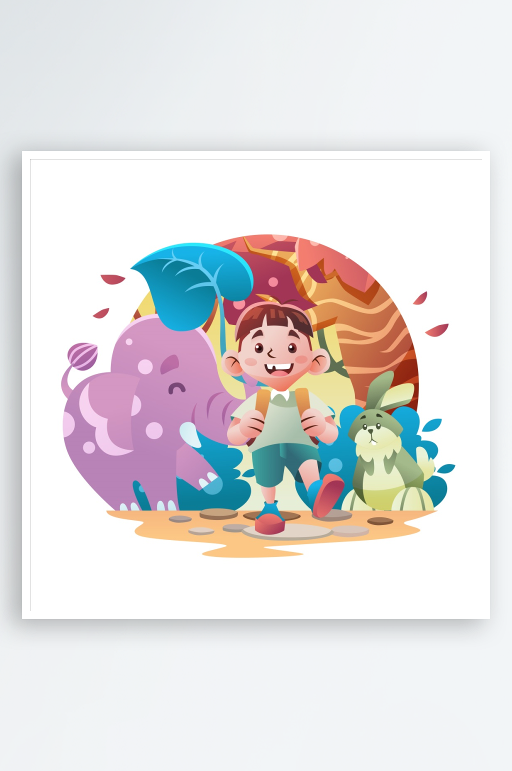 矢量人物场景插画素材