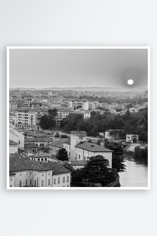 欧洲建筑黑白摄影意大利风景画