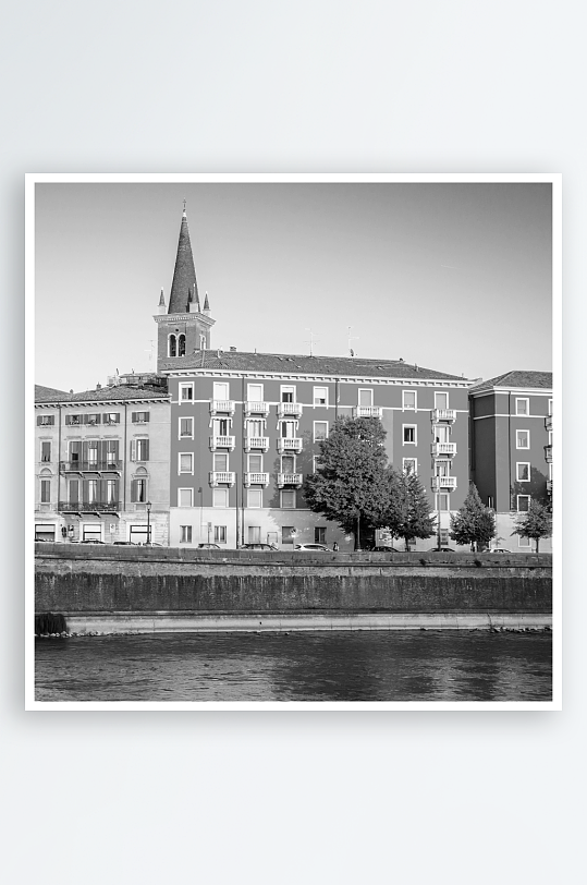 欧洲建筑黑白摄影意大利风景画