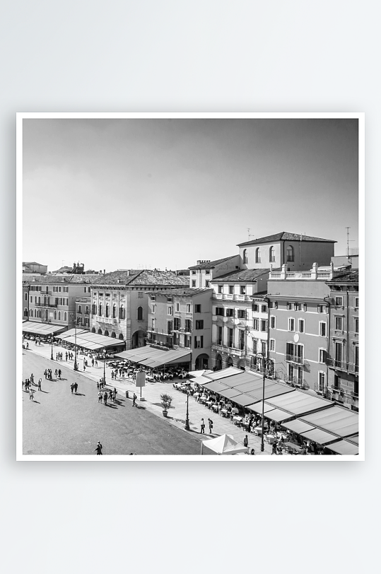 欧洲建筑黑白摄影意大利风景画