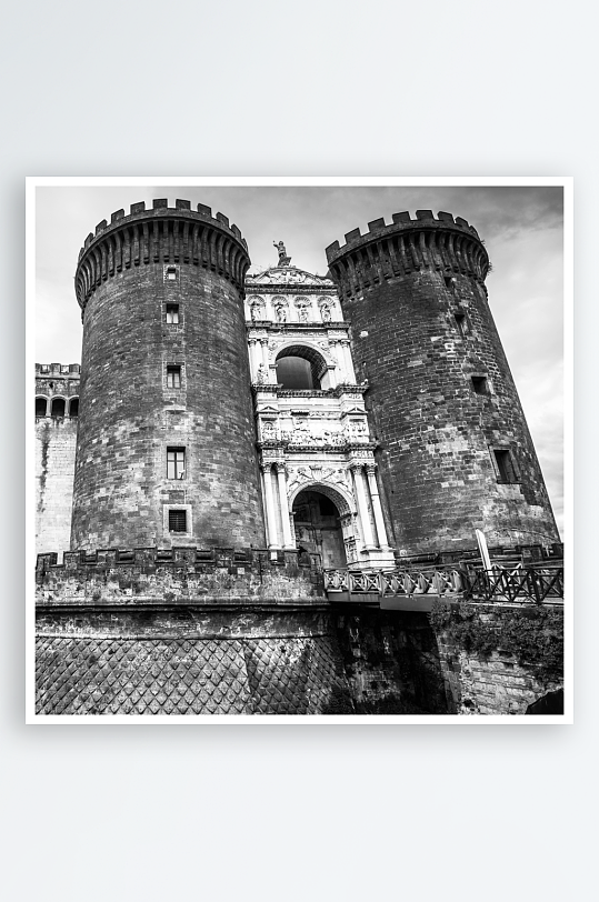 欧洲建筑黑白摄影意大利风景画