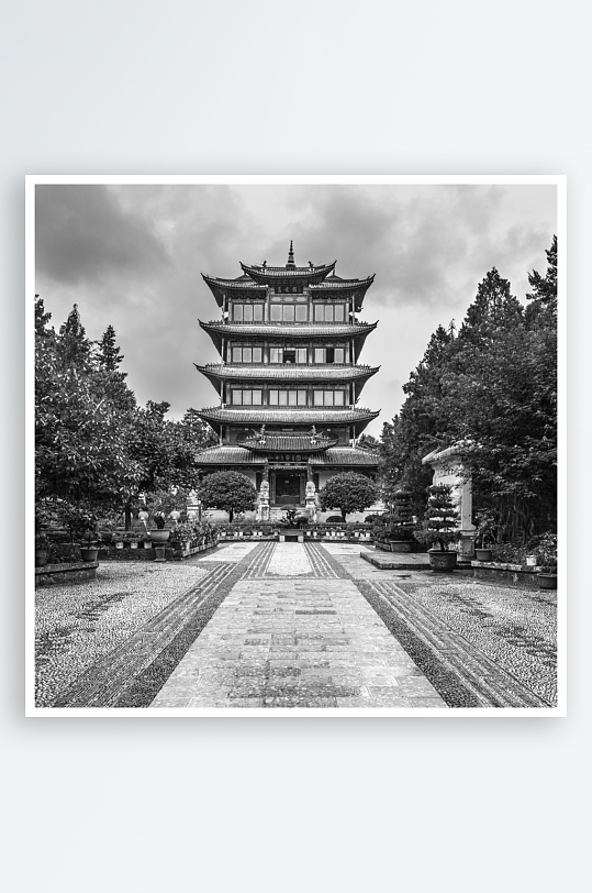 高清黑白攝影云南麗江風(fēng)景畫圖片