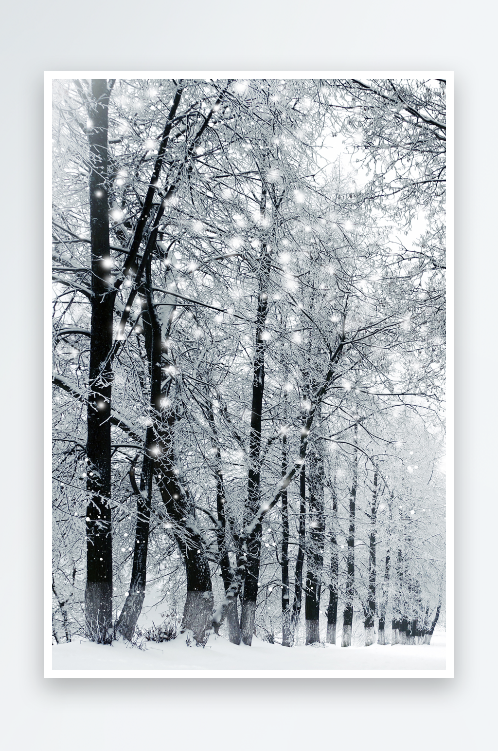 冬天雪景风景画高清图片素材素材
