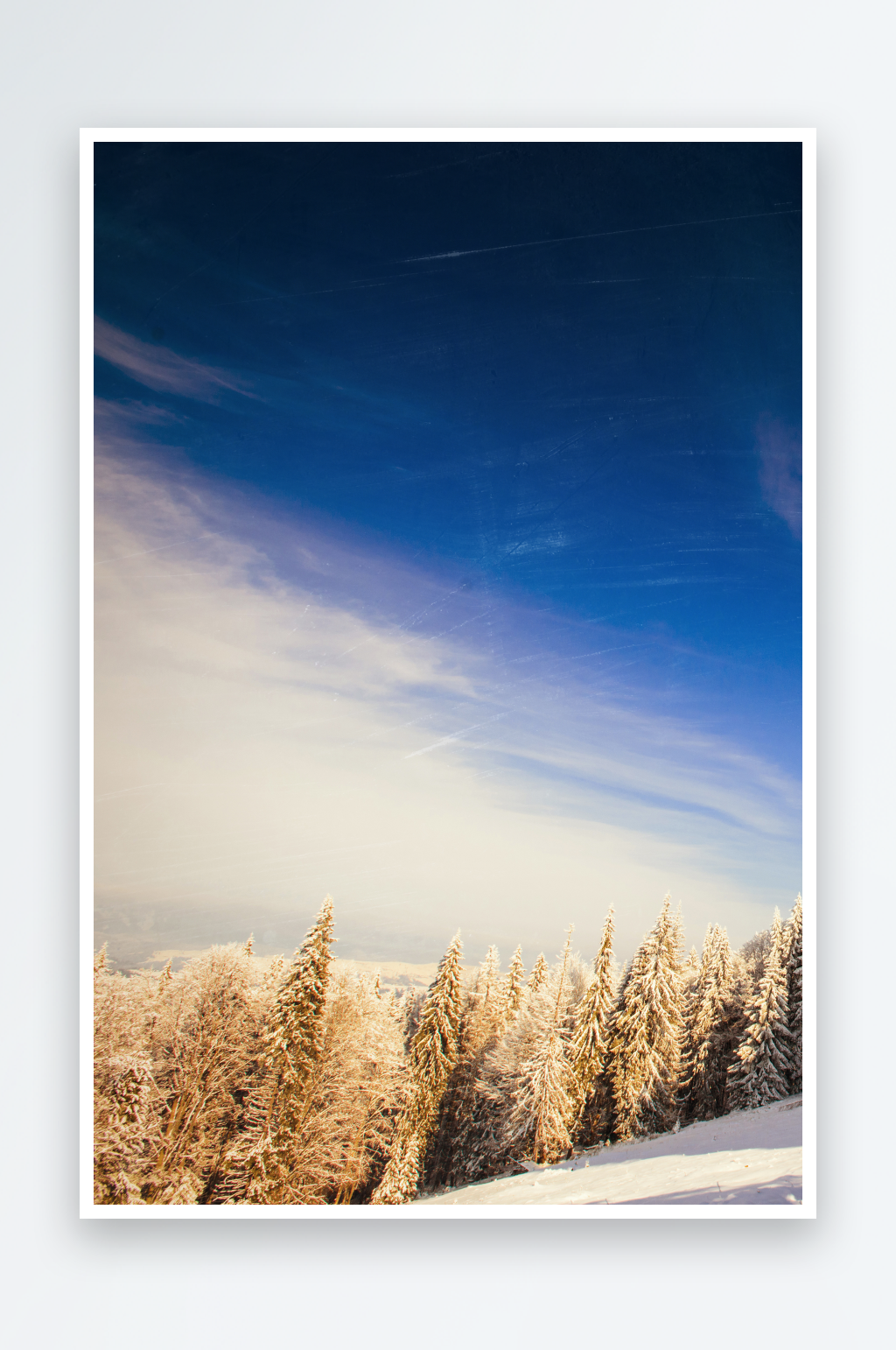 高清冬天雪景风景画图片素材