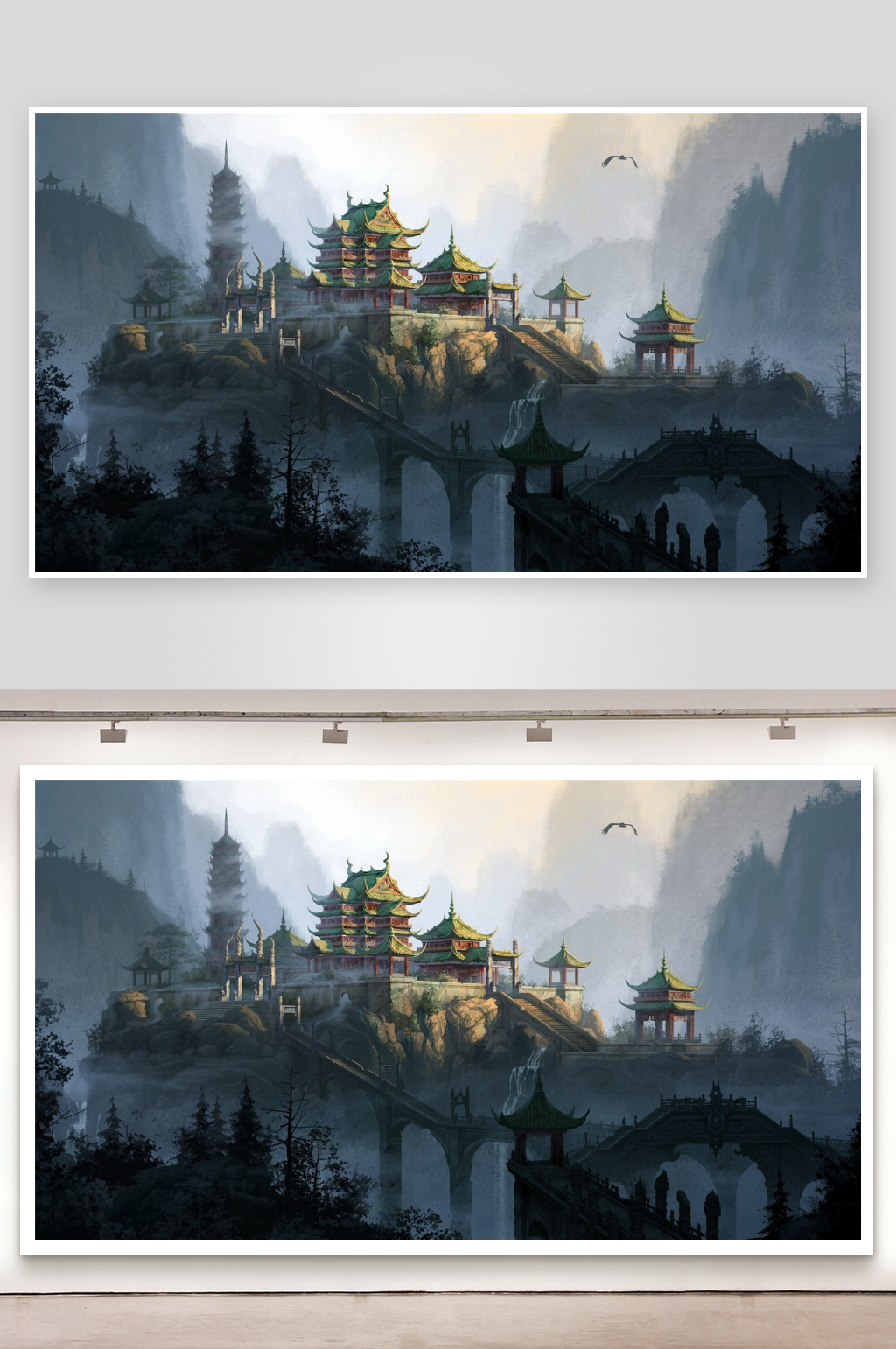 古风中国风场景插画背景图片素材