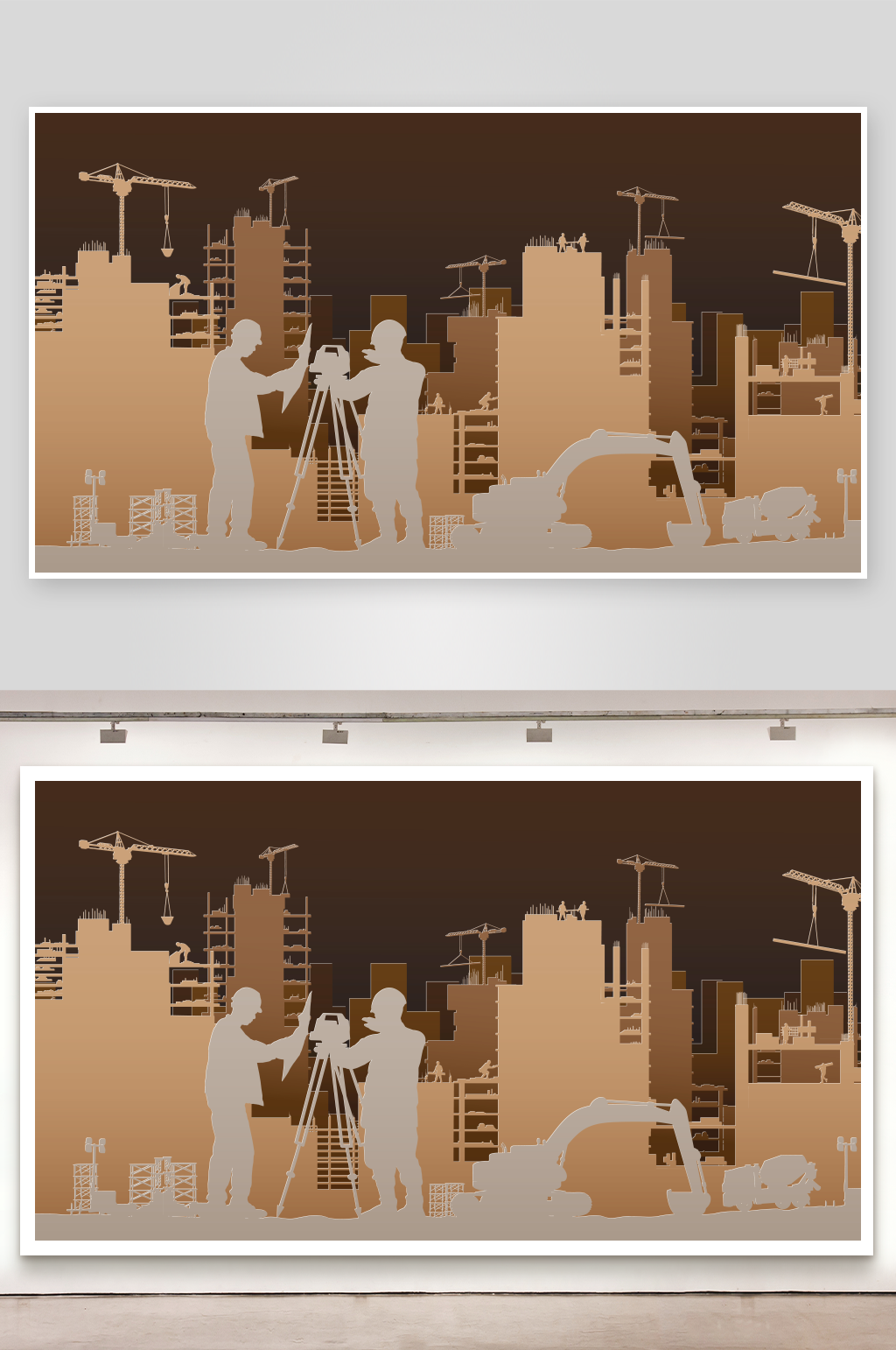 矢量建筑工地起重机插画素材素材