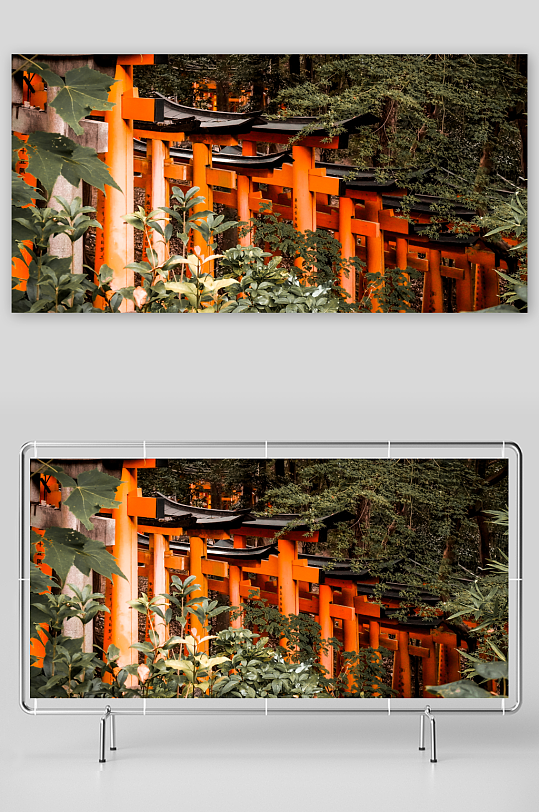 日本神社風(fēng)景畫圖片