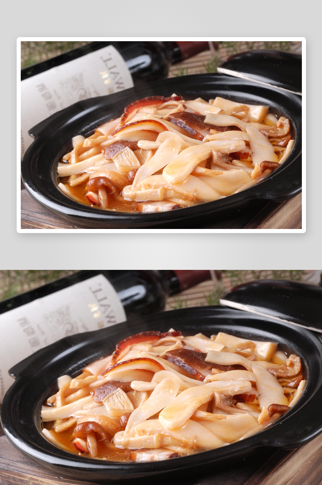 煲仔锅菜品一品菌香煲素材