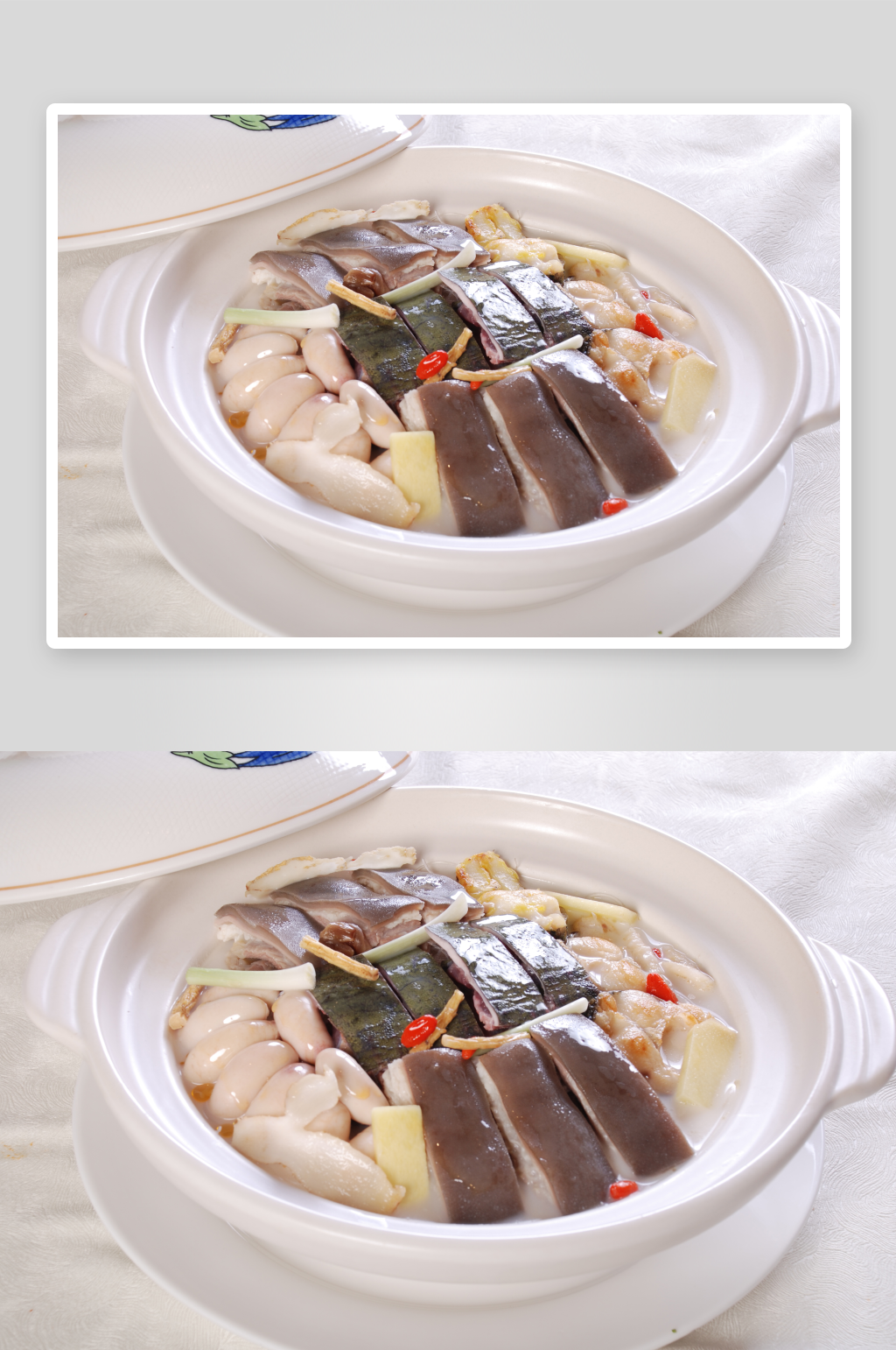 煲仔锅菜品鱼羊一品鲜素材
