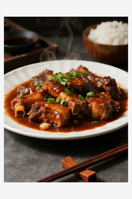 红烧排骨配米饭图片