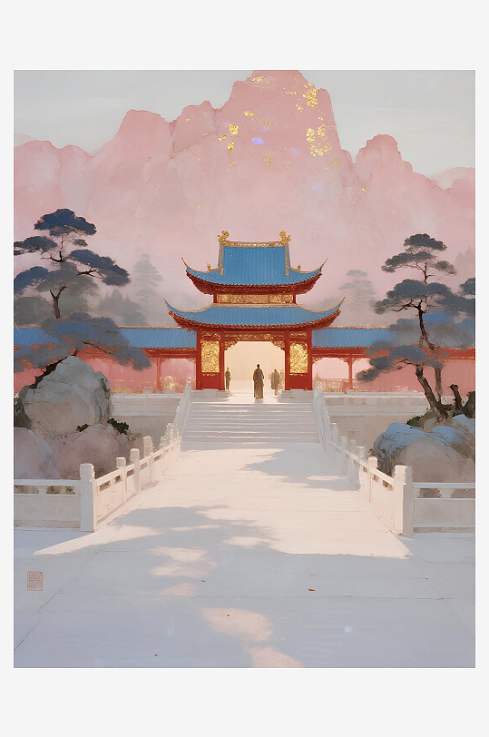 禪意山水中國傳統(tǒng)建筑圖片