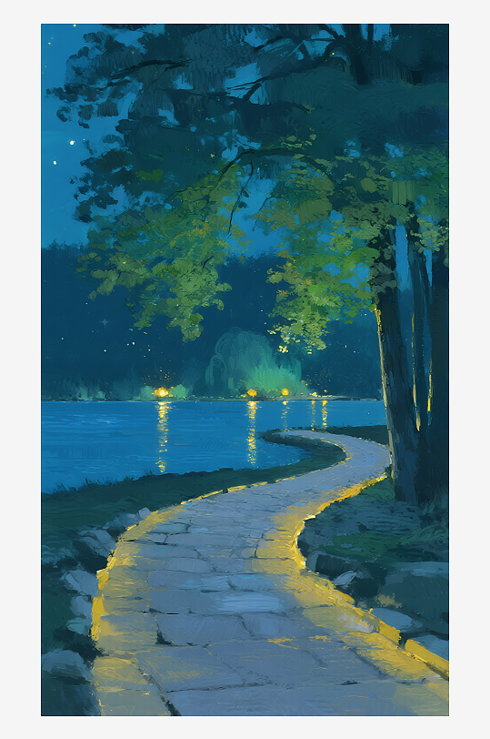 索罗公园风景画油画-众图网