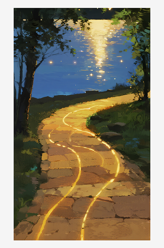 索罗公园风景画油画图片-众图网