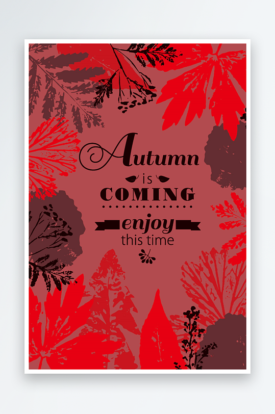 矢量植物树叶底纹背景素材-众图网