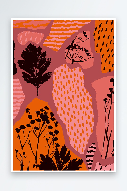 矢量植物树叶底纹背景素材-众图网