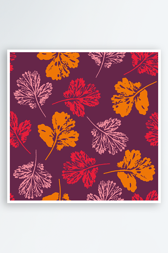 矢量植物树叶底纹背景模版-众图网