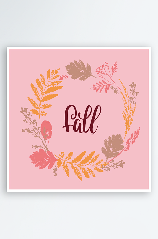 矢量植物树叶底纹背景-众图网