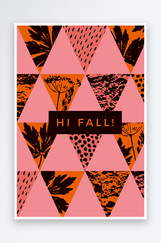 矢量树叶底纹背景模版-众图网