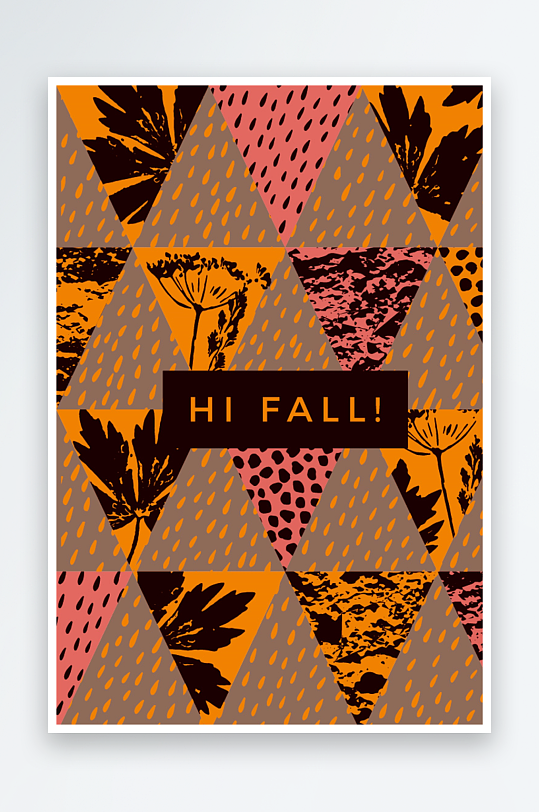 矢量树叶底纹背景模版-众图网