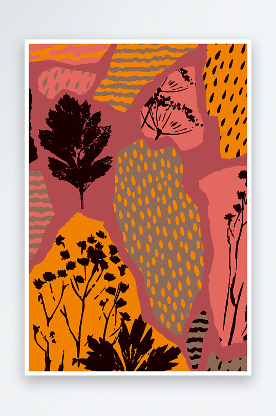 矢量树叶底纹背景-众图网