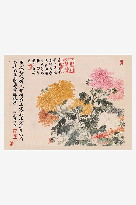 恽寿平水墨画风景图装饰画-众图网