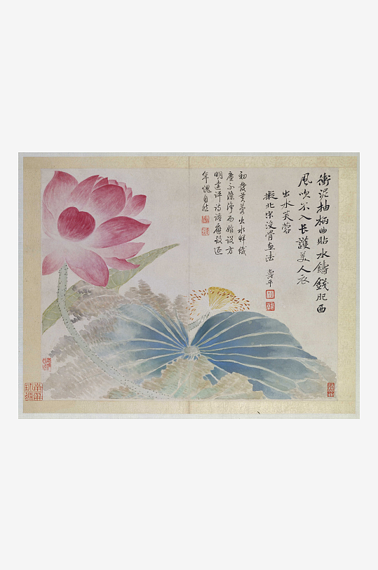 恽寿平水墨花卉装饰画图片-众图网