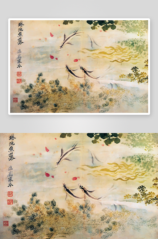 恽寿平水墨画装饰画图片-众图网