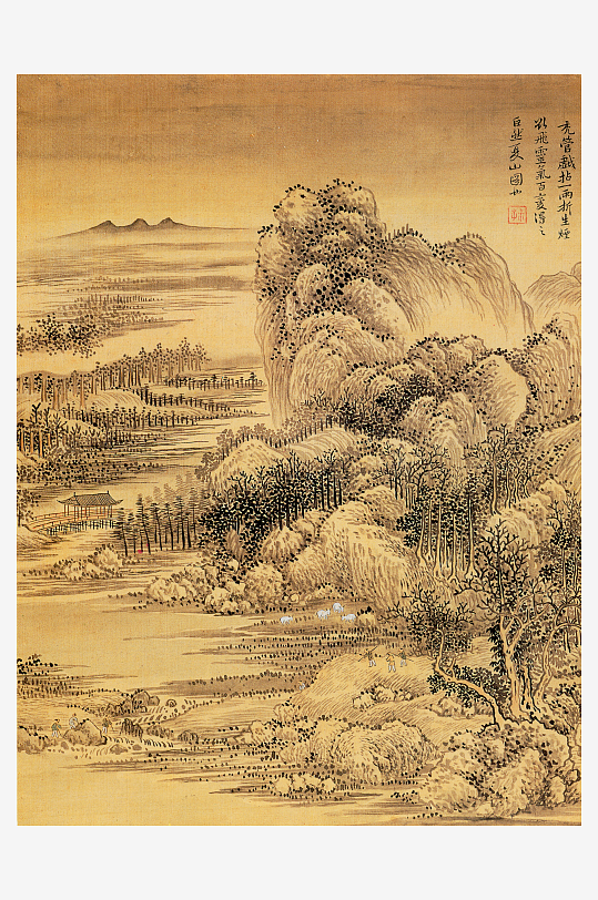 恽寿平水墨风景画画装饰画图片-众图网