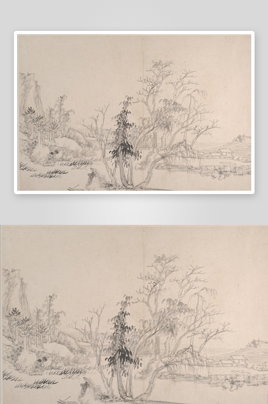 恽寿平水墨风景装饰画图片-众图网