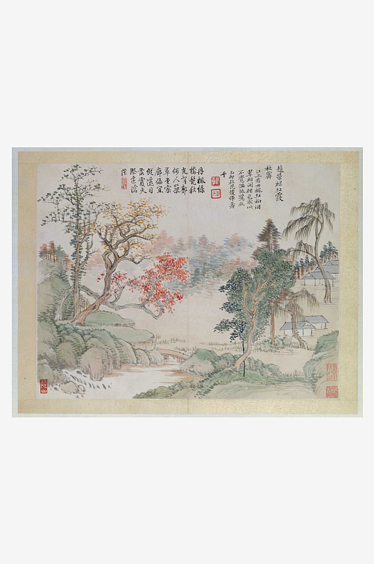 恽寿平水墨风景装饰画图片-众图网