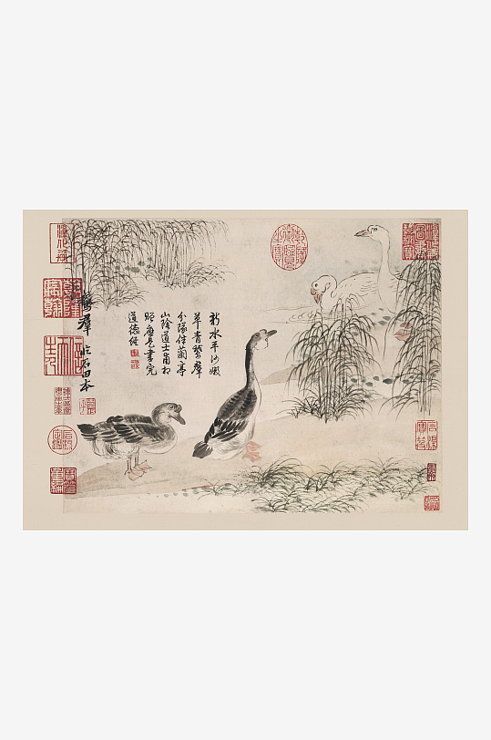 恽寿平水墨风景装饰画图片-众图网