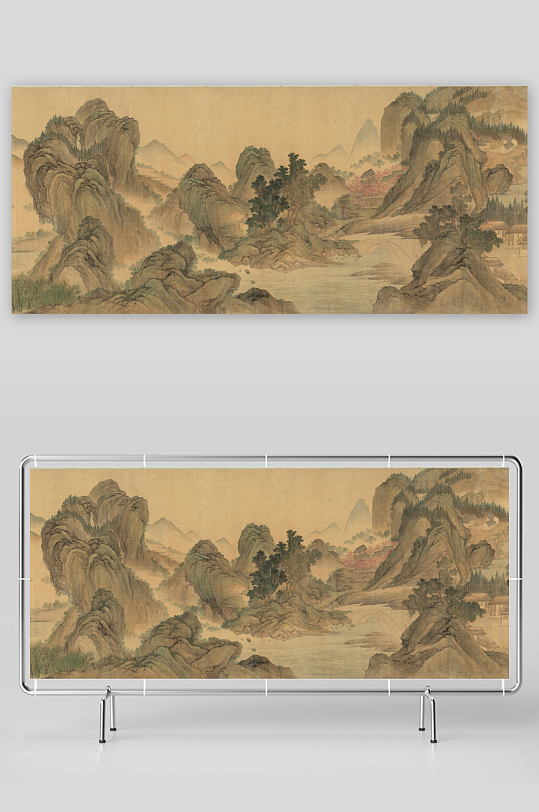 恽寿平山水墨风景装饰画图片素材-众图网