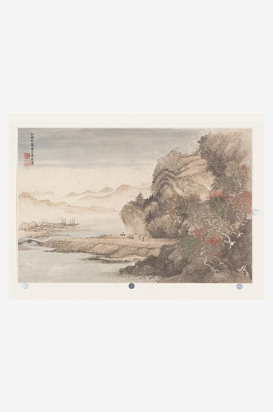 恽寿平山水墨风景装饰画图片素材-众图网