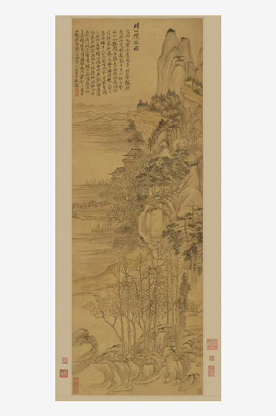 恽寿平山水墨风景装饰画图片素材-众图网