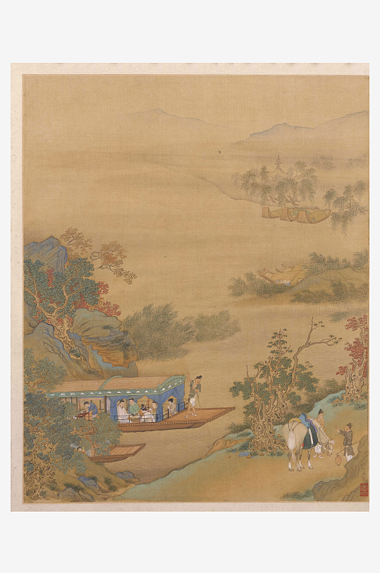 仇英作品古风风景画字画图片-众图网