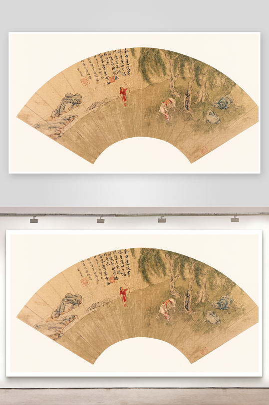 仇英作品古风风景画字画装饰画-众图网