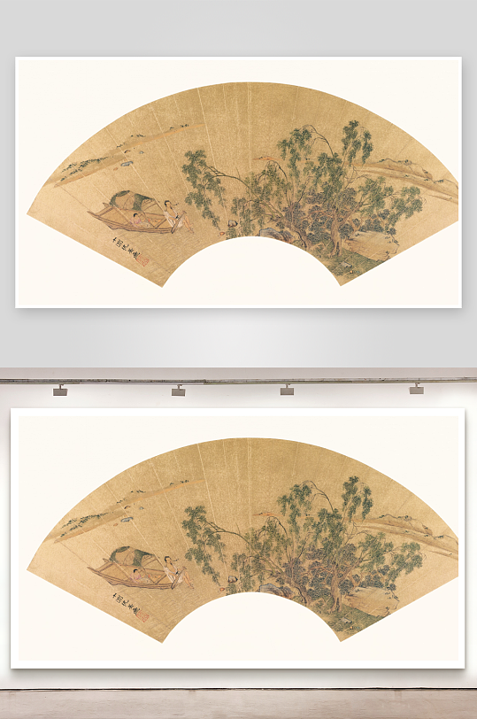 仇英作品古风风景画字画装饰画-众图网