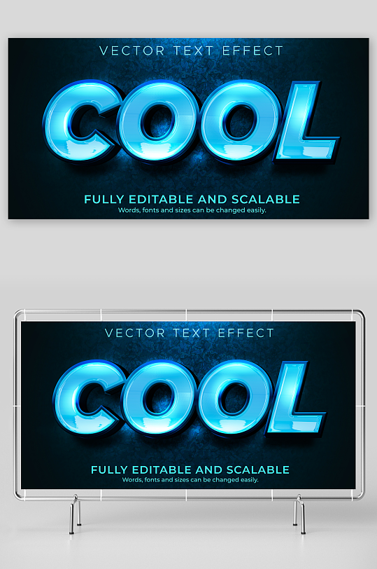 3D立体可编辑艺术字效果-众图网