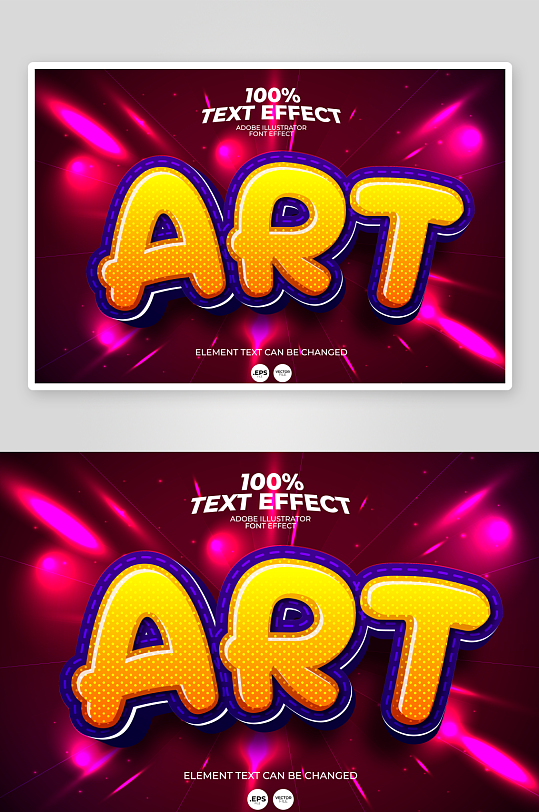 3D立体EPS艺术字效果-众图网