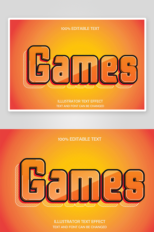 3D立体可编辑艺术字效果-众图网