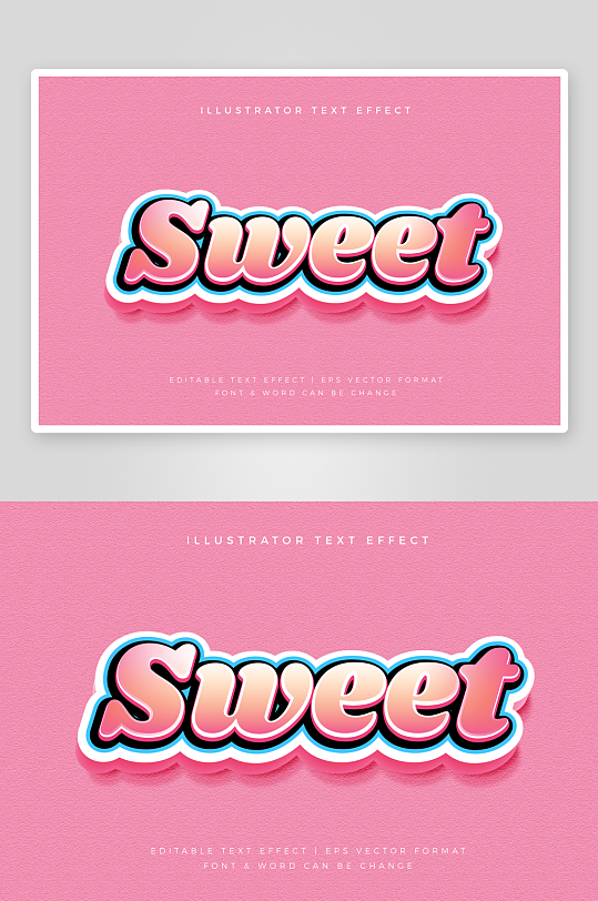 3D立体可编辑艺术字效果-众图网