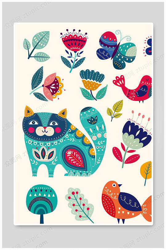 各种动植物矢量素材