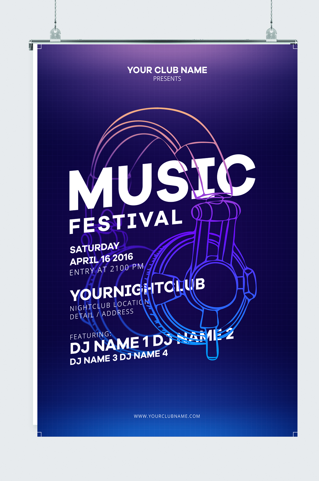 英文音乐节大气海报