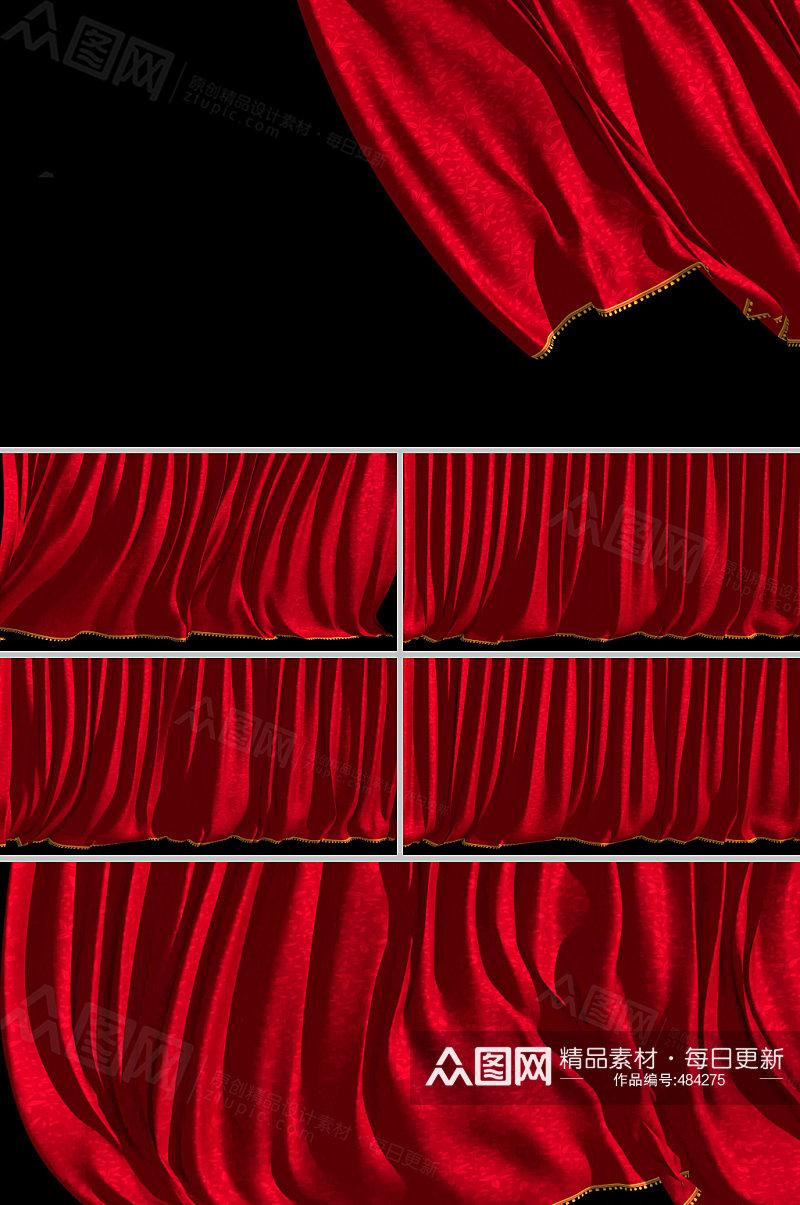 红色舞台幕布视频素材素材