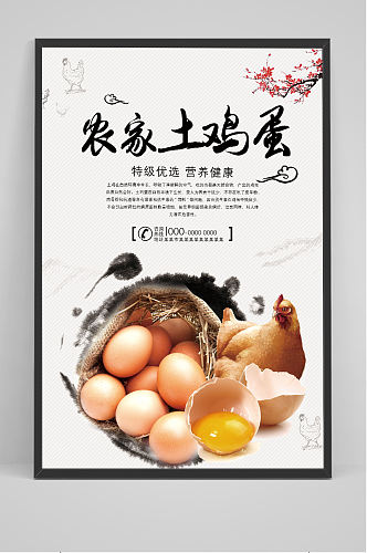 农家土鸡蛋特级优选营养健康鸡蛋海报