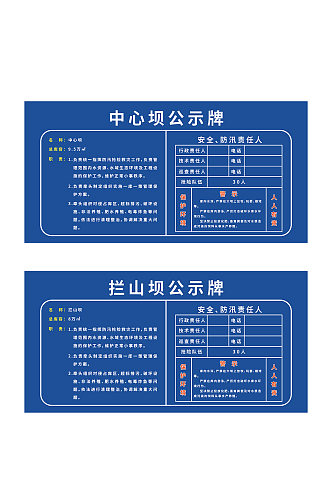 大坝人员信息公示栏模板