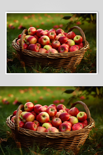 果园里篮筐里的苹果