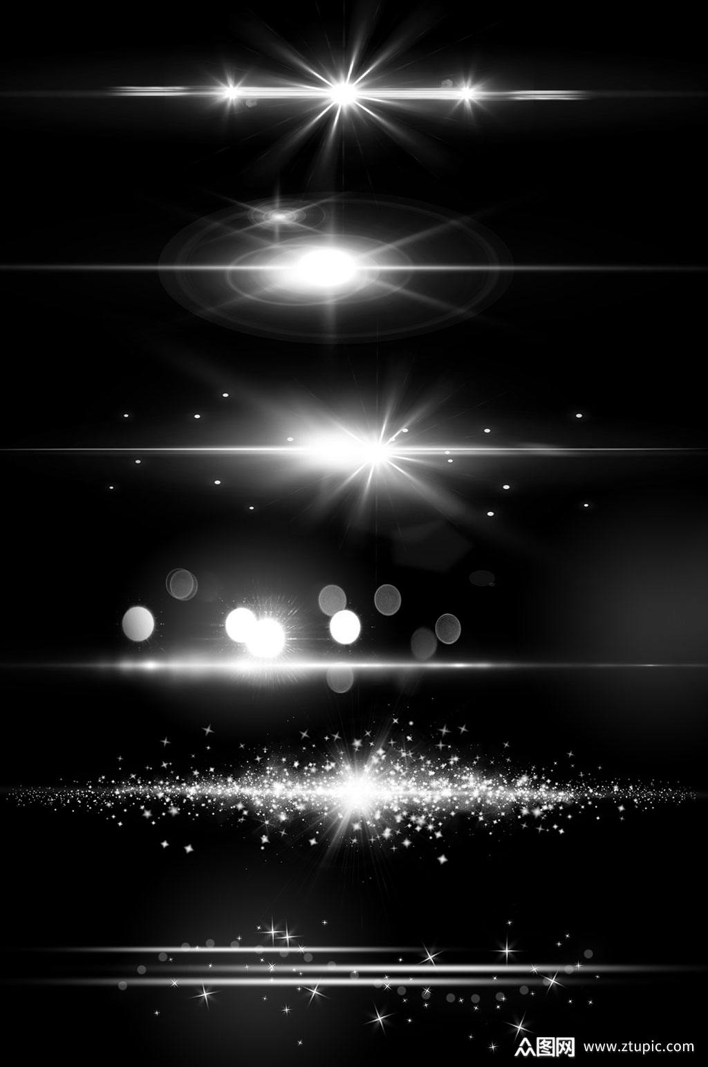 白光炫光光圈十字星光光晕光效效果套图