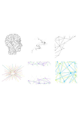 商务几何科技结构大脑图案【AI素材】